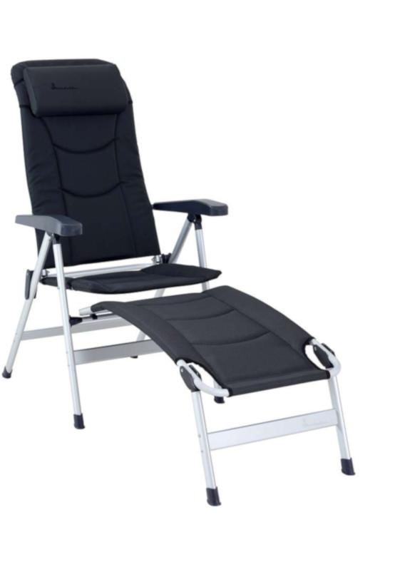Isabella Dark Grey Footrest, Reclining Outdoor Chair With Footrest