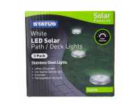 Status White LED Solar Path/Deck Lights - 3 Pack