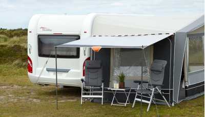 Isabella Shadow Touring Sun Canopy on the side of a full awning