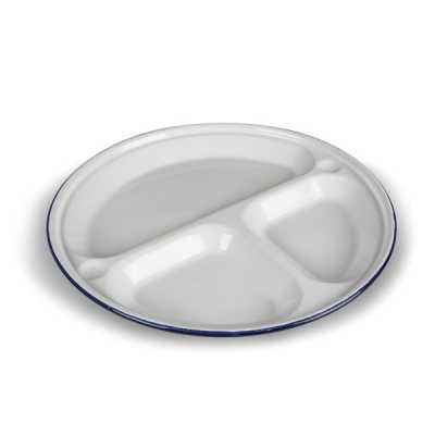 Kampa White Enamel 3-Section Plate