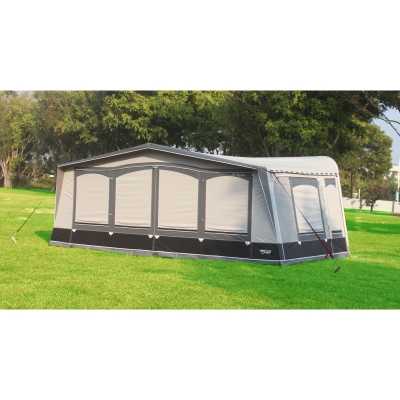 CampTech Buckingham DL Full Awning with blinds closed