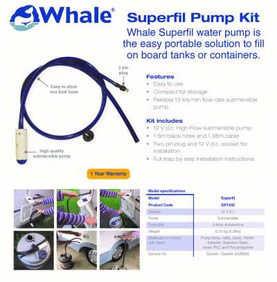 Whale Superfil Water Pump and Socket Features
