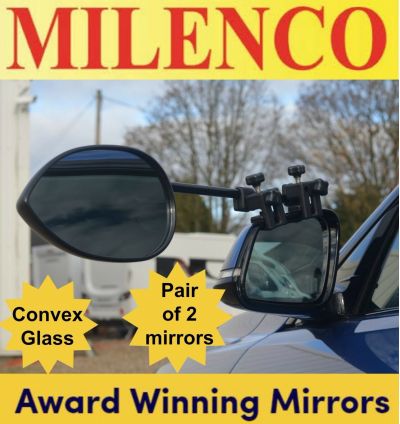 Milenco Aero3 Towing Mirrors - Standard (Convex) Glass award winning mirrors