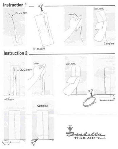 Isabella Tear-Aid Awning Repair Set (Type A) instruction