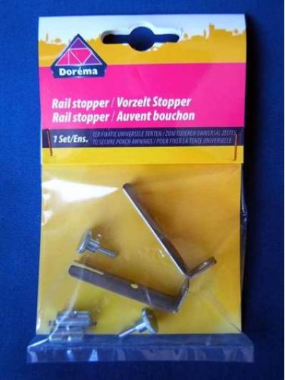 A pack of 2 Dorema Rail Stoppers
