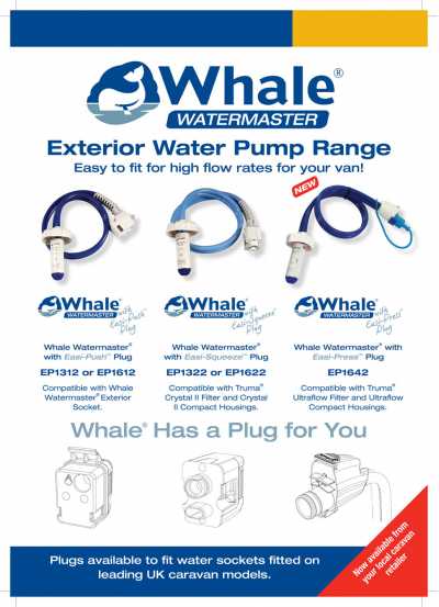 Whale Watermaster pump socket fitting range